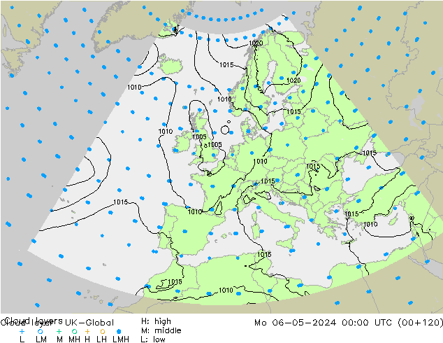 Cloud layer UK-Global Pzt 06.05.2024 00 UTC