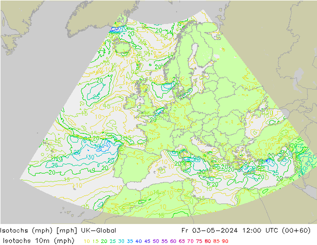 Isotachs (mph) UK-Global ven 03.05.2024 12 UTC