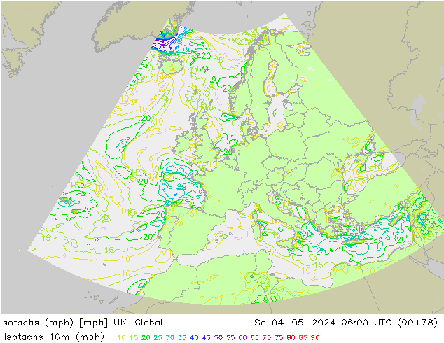 Isotachs (mph) UK-Global  04.05.2024 06 UTC