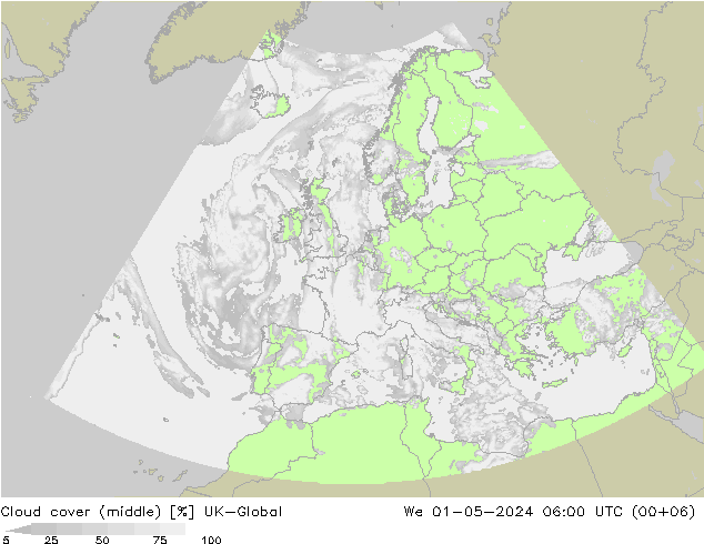 Cloud cover (middle) UK-Global We 01.05.2024 06 UTC