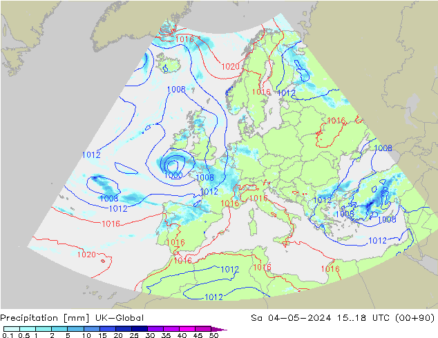 Precipitation UK-Global Sa 04.05.2024 18 UTC