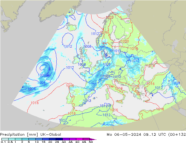 Precipitazione UK-Global lun 06.05.2024 12 UTC