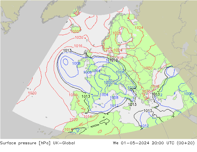 Luchtdruk (Grond) UK-Global wo 01.05.2024 20 UTC