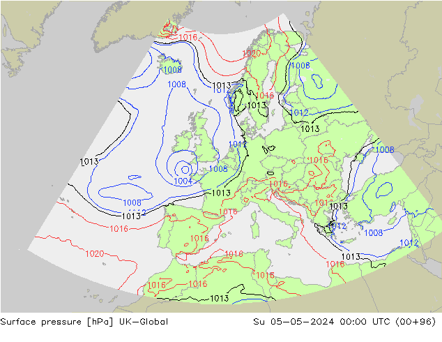 Surface pressure UK-Global Su 05.05.2024 00 UTC