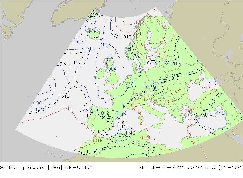 Yer basıncı UK-Global Pzt 06.05.2024 00 UTC