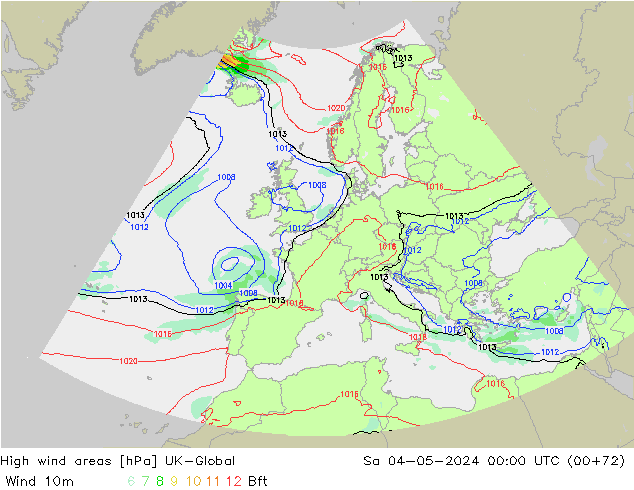 High wind areas UK-Global sam 04.05.2024 00 UTC