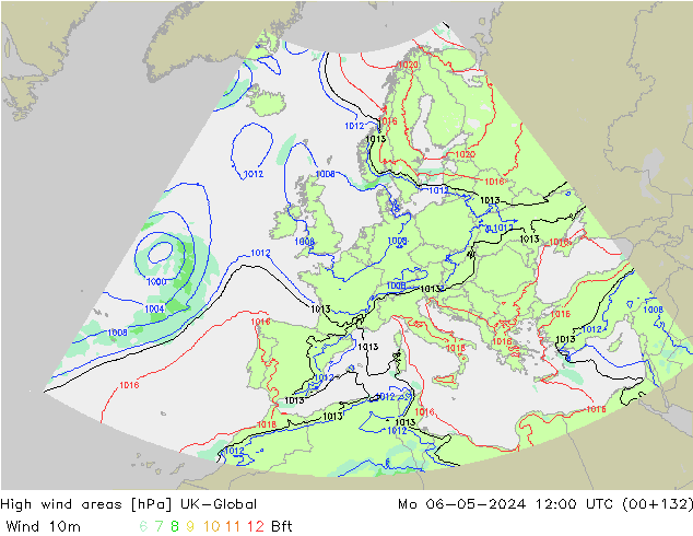 High wind areas UK-Global lun 06.05.2024 12 UTC