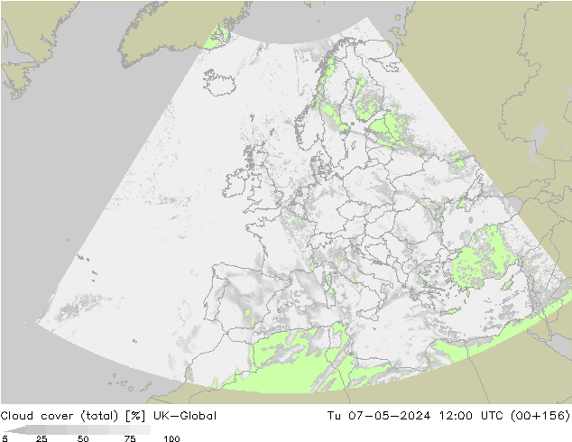 Nubes (total) UK-Global mar 07.05.2024 12 UTC