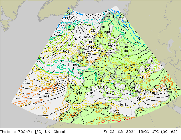 Theta-e 700hPa UK-Global Sex 03.05.2024 15 UTC
