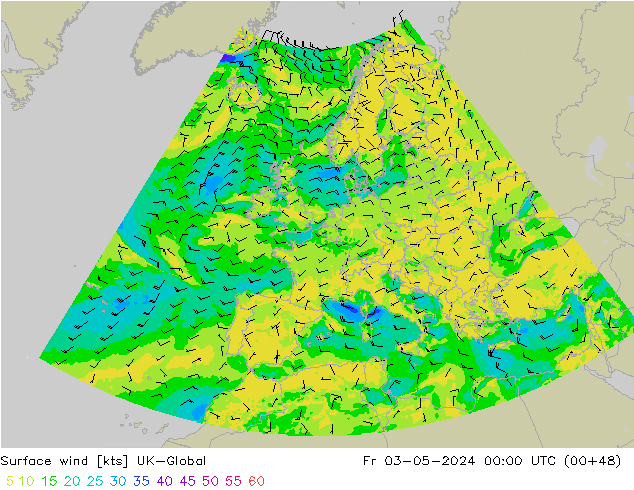 Surface wind UK-Global Fr 03.05.2024 00 UTC