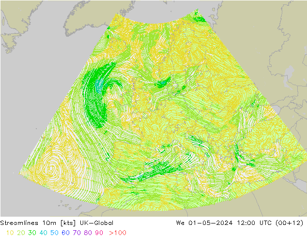 Streamlines 10m UK-Global We 01.05.2024 12 UTC