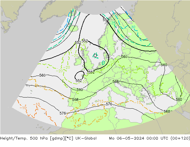 Géop./Temp. 500 hPa UK-Global lun 06.05.2024 00 UTC