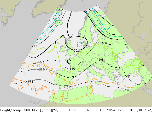 Height/Temp. 500 hPa UK-Global Mo 06.05.2024 12 UTC