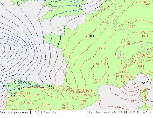 Luchtdruk (Grond) UK-Global za 04.05.2024 00 UTC