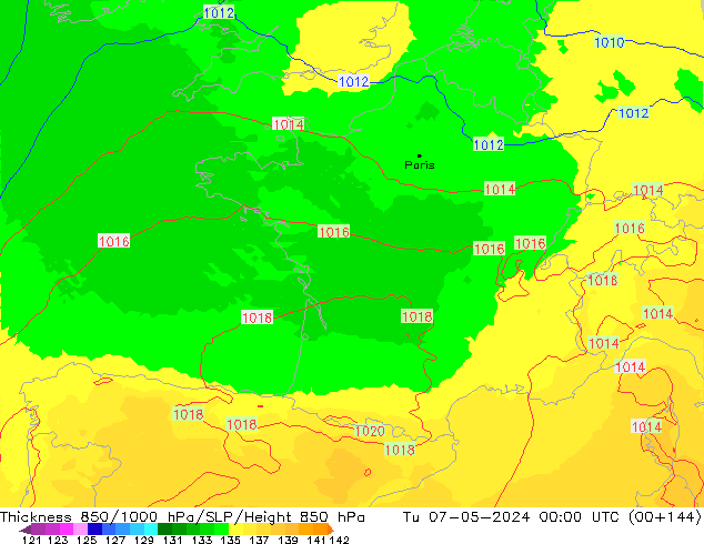 Thck 850-1000 hPa UK-Global Ter 07.05.2024 00 UTC