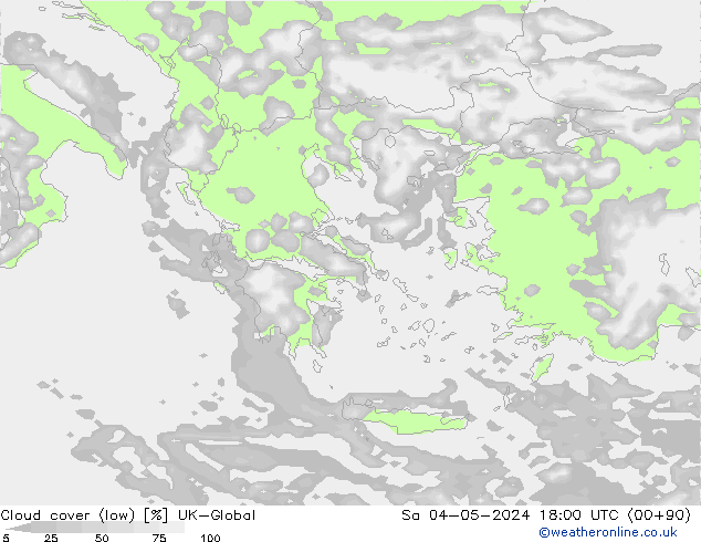 Cloud cover (low) UK-Global Sa 04.05.2024 18 UTC