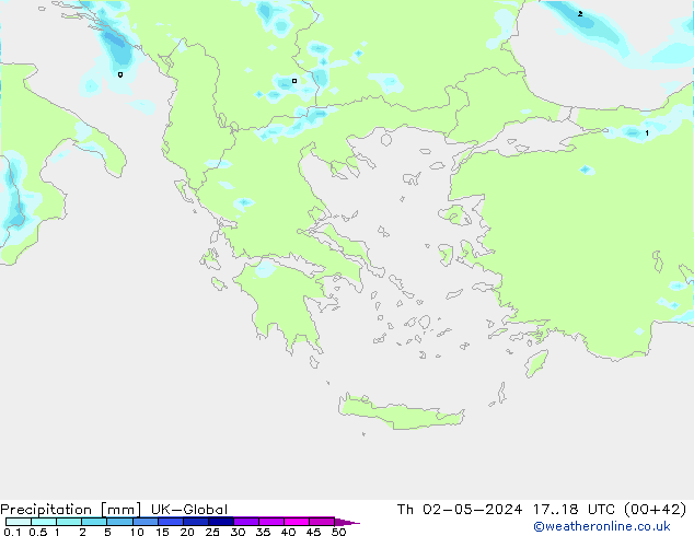 осадки UK-Global чт 02.05.2024 18 UTC