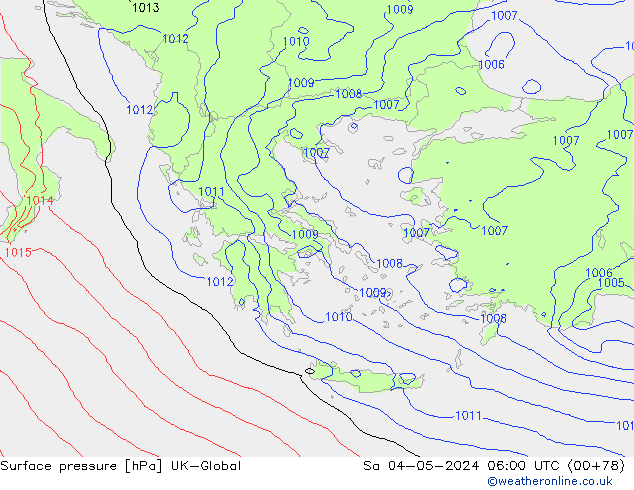 pression de l'air UK-Global sam 04.05.2024 06 UTC