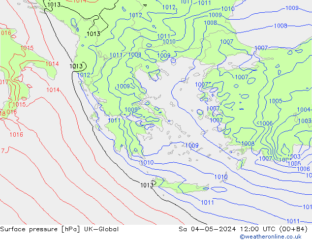 Luchtdruk (Grond) UK-Global za 04.05.2024 12 UTC