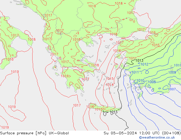 приземное давление UK-Global Вс 05.05.2024 12 UTC