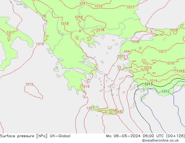 pression de l'air UK-Global lun 06.05.2024 06 UTC