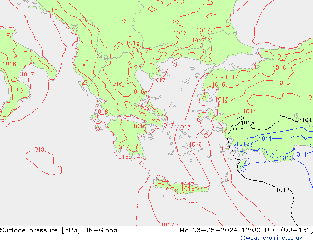 Surface pressure UK-Global Mo 06.05.2024 12 UTC