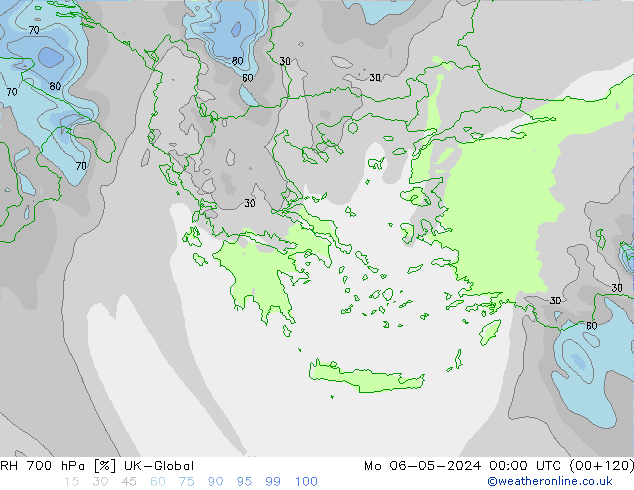 RV 700 hPa UK-Global ma 06.05.2024 00 UTC