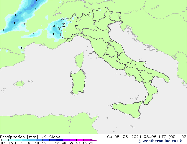 Yağış UK-Global Paz 05.05.2024 06 UTC