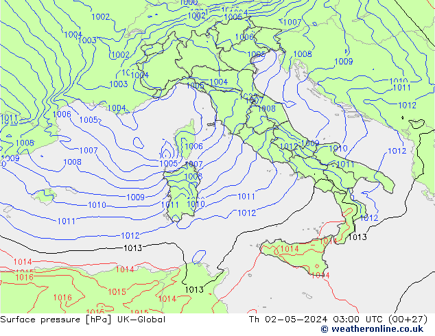 Yer basıncı UK-Global Per 02.05.2024 03 UTC