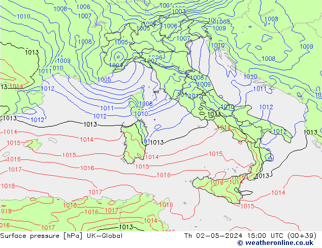 pressão do solo UK-Global Qui 02.05.2024 15 UTC