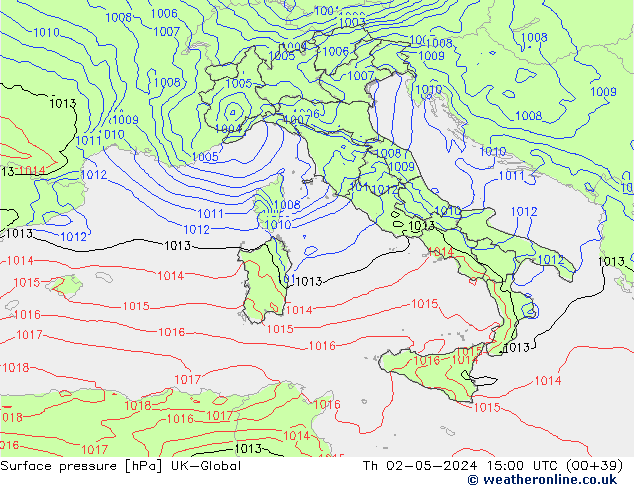 Luchtdruk (Grond) UK-Global do 02.05.2024 15 UTC