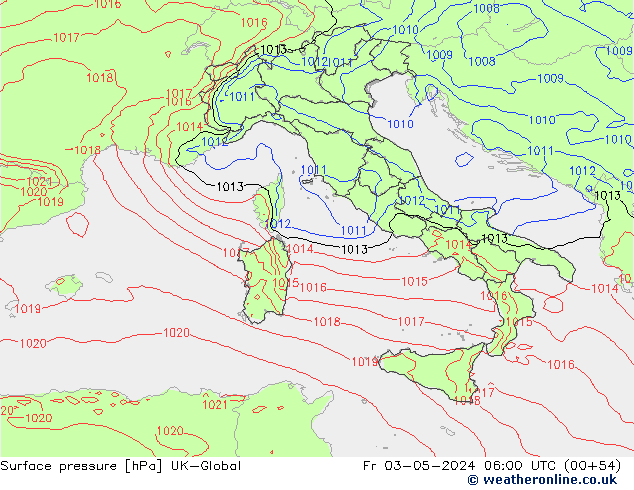 Yer basıncı UK-Global Cu 03.05.2024 06 UTC