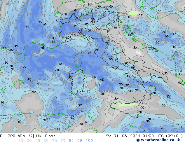 RV 700 hPa UK-Global wo 01.05.2024 01 UTC