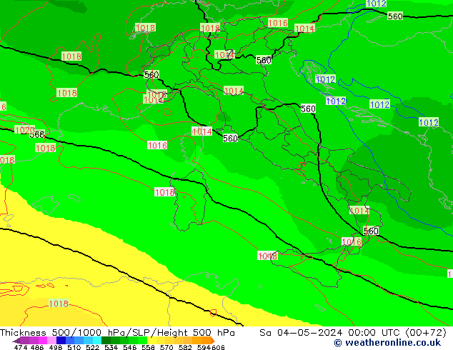 Thck 500-1000hPa UK-Global So 04.05.2024 00 UTC