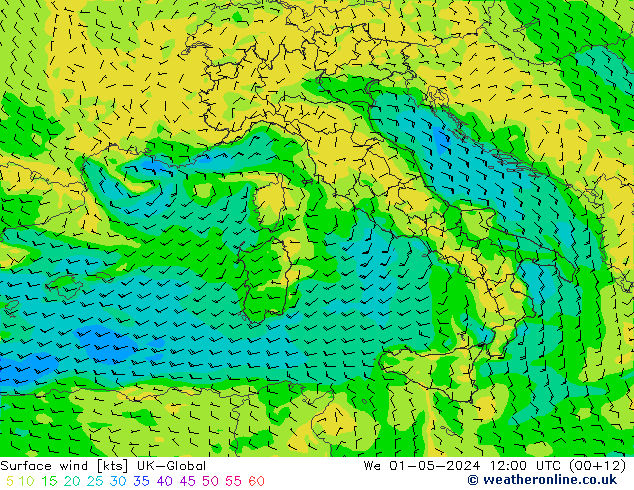 ветер 10 m UK-Global ср 01.05.2024 12 UTC