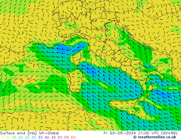 Wind 10 m UK-Global vr 03.05.2024 21 UTC