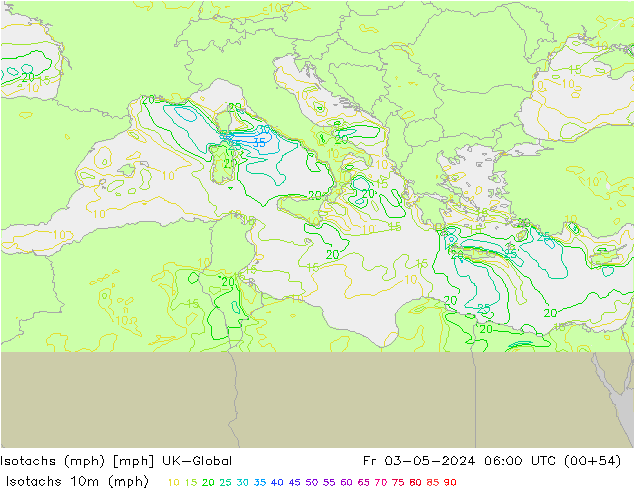 Isotachs (mph) UK-Global Fr 03.05.2024 06 UTC