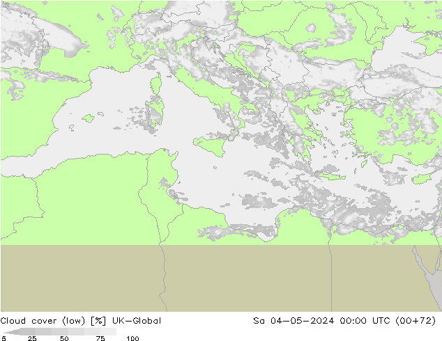 Cloud cover (low) UK-Global Sa 04.05.2024 00 UTC