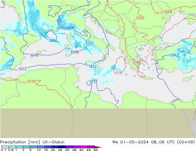 Yağış UK-Global Çar 01.05.2024 09 UTC