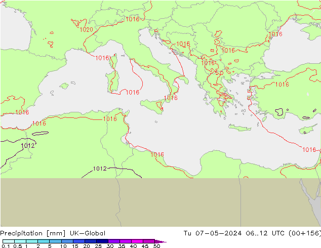 осадки UK-Global вт 07.05.2024 12 UTC