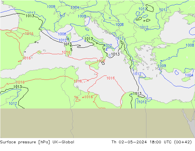 Surface pressure UK-Global Th 02.05.2024 18 UTC