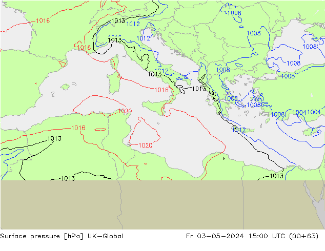 Atmosférický tlak UK-Global Pá 03.05.2024 15 UTC