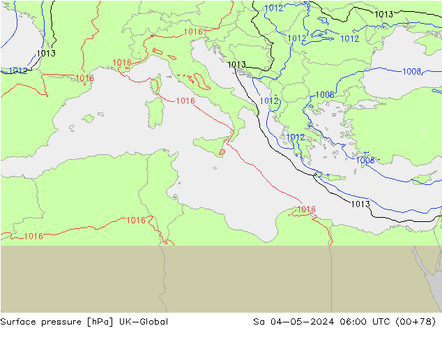 Surface pressure UK-Global Sa 04.05.2024 06 UTC