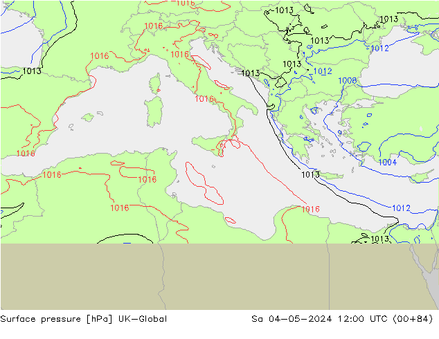 Surface pressure UK-Global Sa 04.05.2024 12 UTC