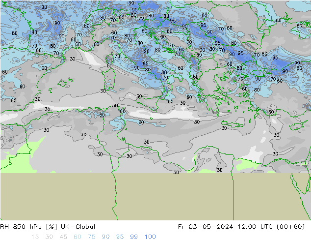 RH 850 hPa UK-Global Pá 03.05.2024 12 UTC