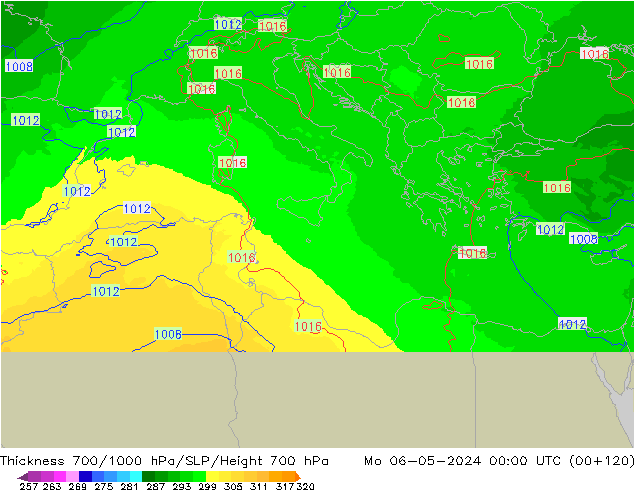 Thck 700-1000 hPa UK-Global Mo 06.05.2024 00 UTC