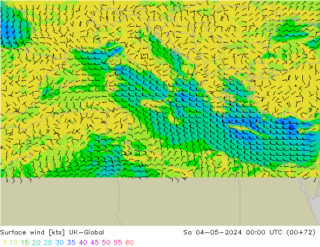 Surface wind UK-Global Sa 04.05.2024 00 UTC