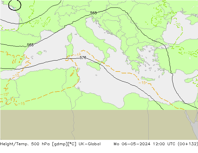 Height/Temp. 500 hPa UK-Global Mo 06.05.2024 12 UTC