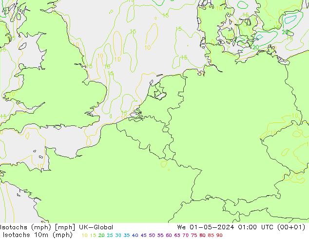 Isotachs (mph) UK-Global We 01.05.2024 01 UTC