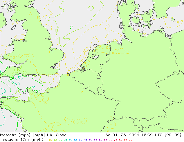 Isotachs (mph) UK-Global Sa 04.05.2024 18 UTC